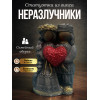 Статуэтка черная Оберег Неразлучники пара с сердцем