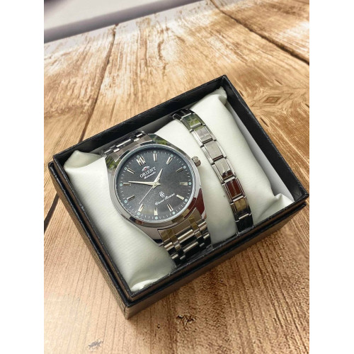 Наручные часы Orient Automatic черные со стальным браслетом