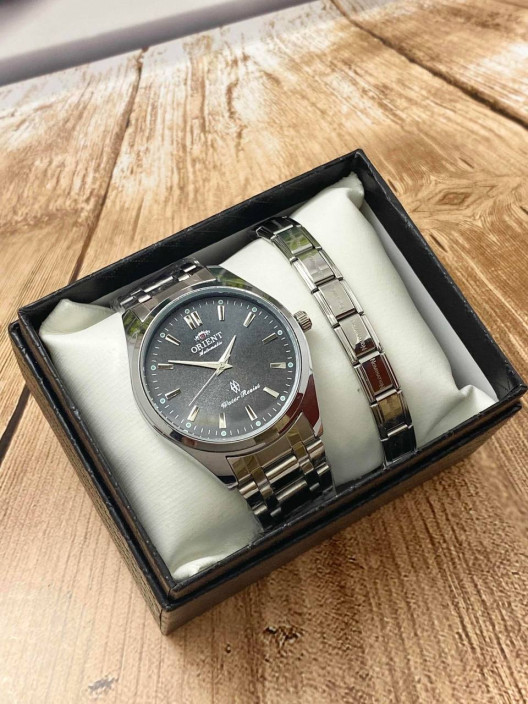 Наручные часы Orient Automatic черные со стальным браслетом