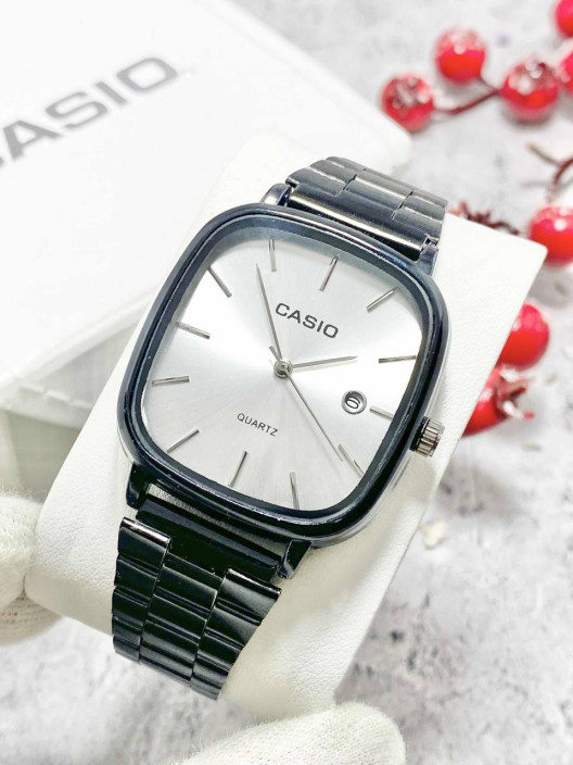 Наручные часы Casio Quartz синие со стальным браслетом